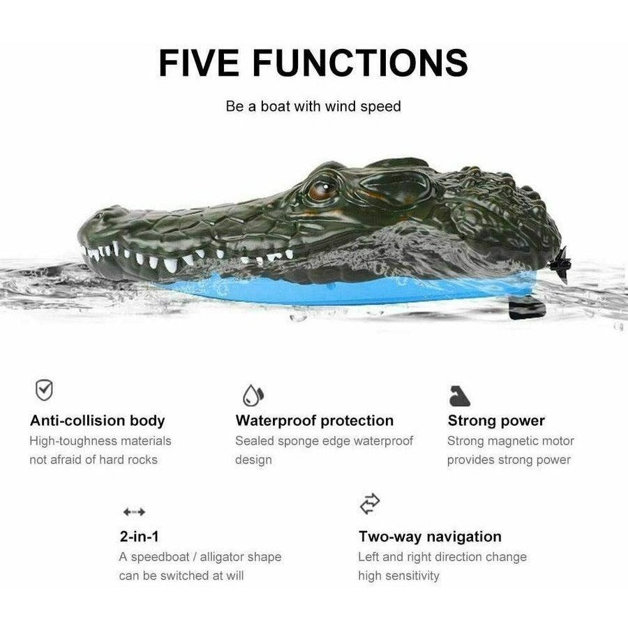 2 In 1 RC 2.4GHz Remote Control Kids Electric Crocodile Head Racing Boat Yacht