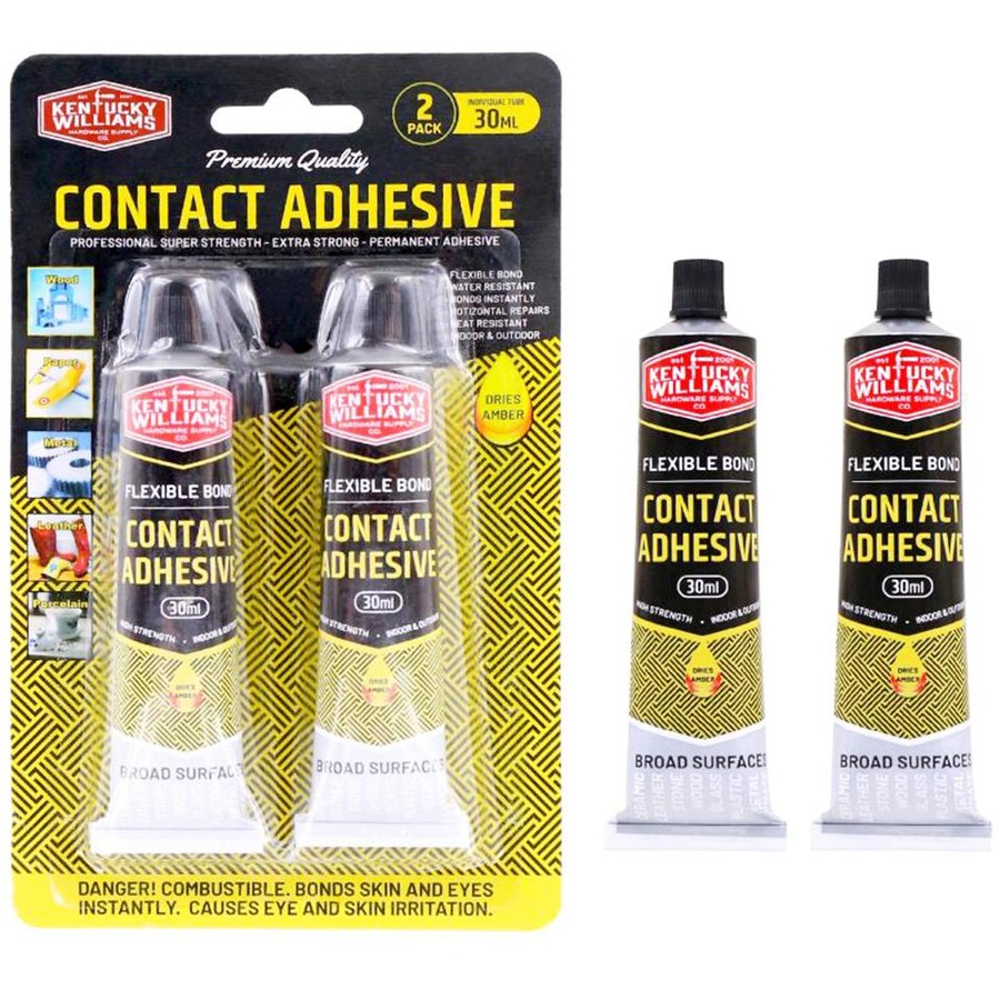 2 x Adhesive Glue Contact 30ML Weatherproof Strong Metal Paper Wood Repair Glue