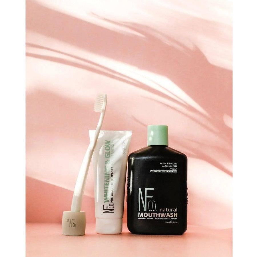 2x NFco Bio Soft-Bristles Toothbrush w/Stand Oral Hygiene Care Ivory Desert