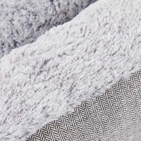 All Day Modern Luxe 2.0 Herringbone Dog Basket Grey