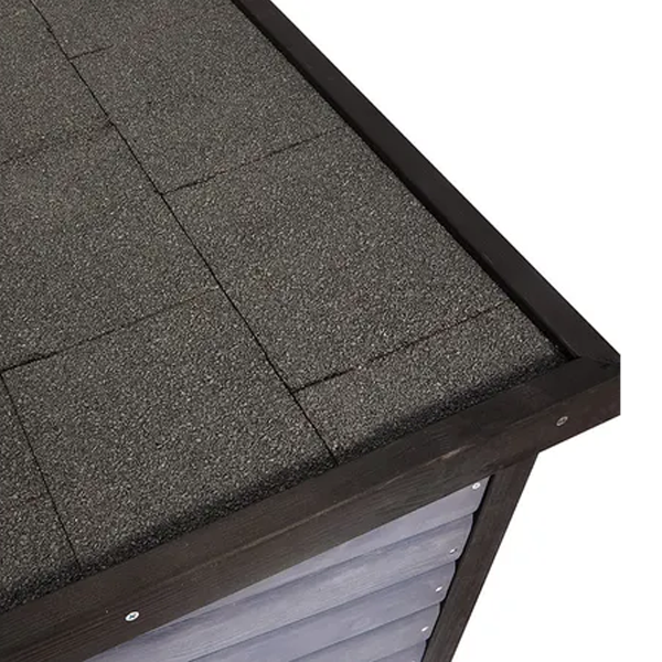 All Day Flat Roof Timber Dog Kennel Grey Small
