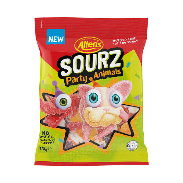 Allen's Lollies Sourz Party Animals 170G