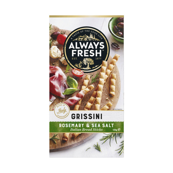 Always Fresh Grissini Rosemary & Sea Salt Bread Sticks | 125g
