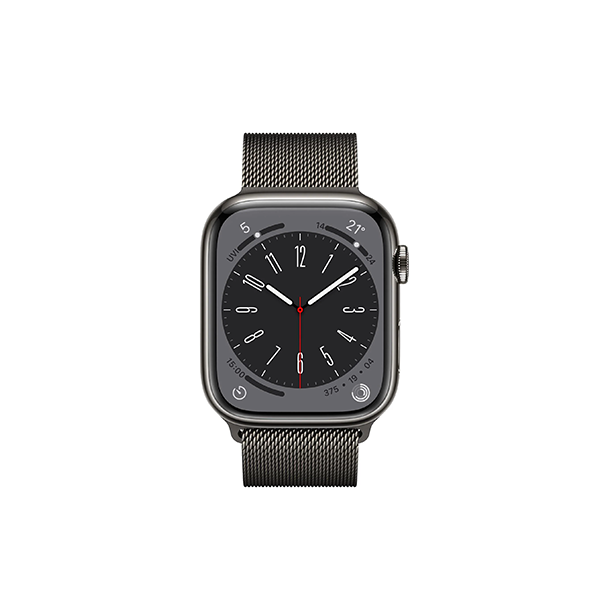 Apple Watch Series 8 45mm Graphite Stainless Steel Case GPS + Cellular Milanese Loop