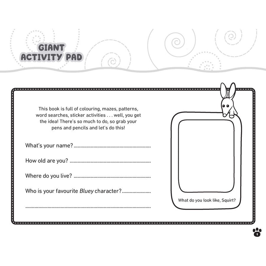 Bluey Giant Activity Pad