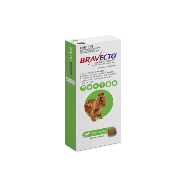 Bravecto Chew for Medium Dogs 3 month pack - 10 to 20kg