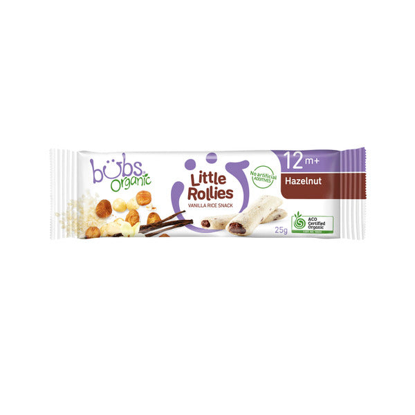 Bubs Organic Little Rollies Hazelnut | 25g x 2 Pack