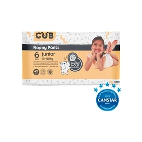CUB Junior Jumbo Nappy Pants Size 6 | 42 pack