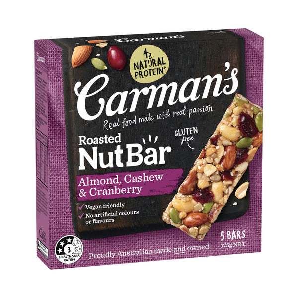 Carman's Almond Cashew & Cranberry Nut Bars | 175g