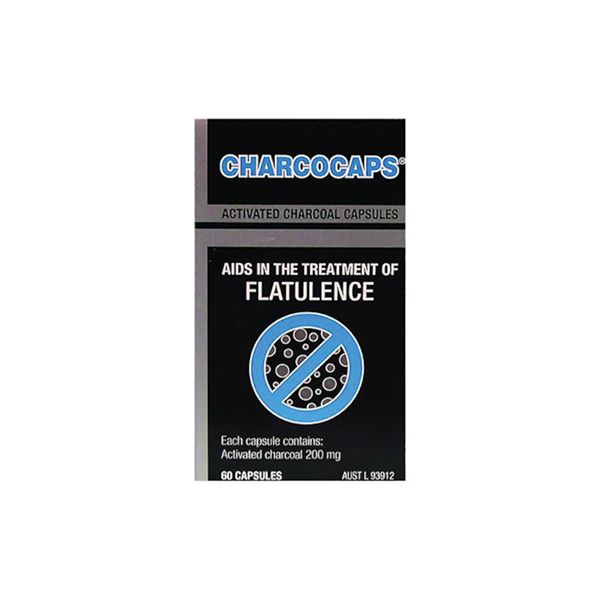 Charcocaps Activated Charcoal Capsules 200mg 60 Capsules