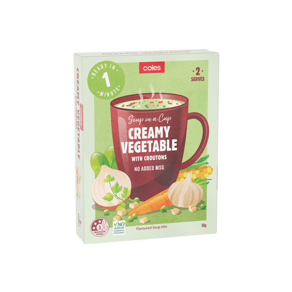 Coles Creamy Vegetable With Croutons Soup Serves 2 | 60g