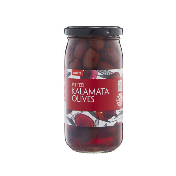 Coles Kalamata Pitted Olives In Brine 345g Shop & Dispatch