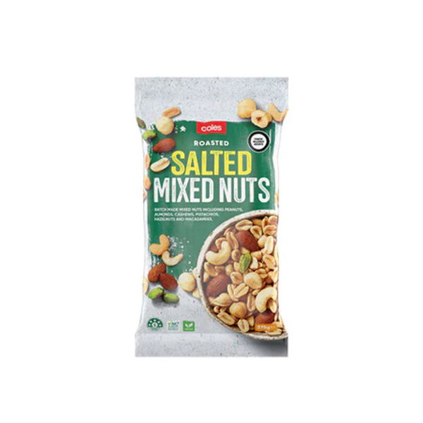 Coles Mixed Nuts Salted 375g Shop & Dispatch