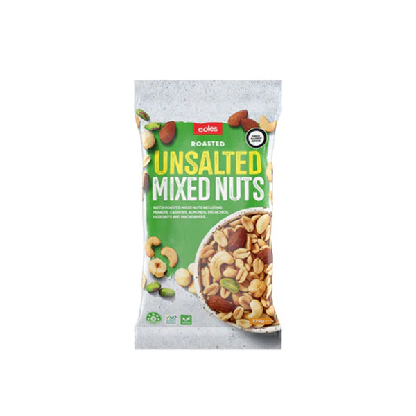 Coles Mixed Nuts Unsalted 375g Shop & Dispatch