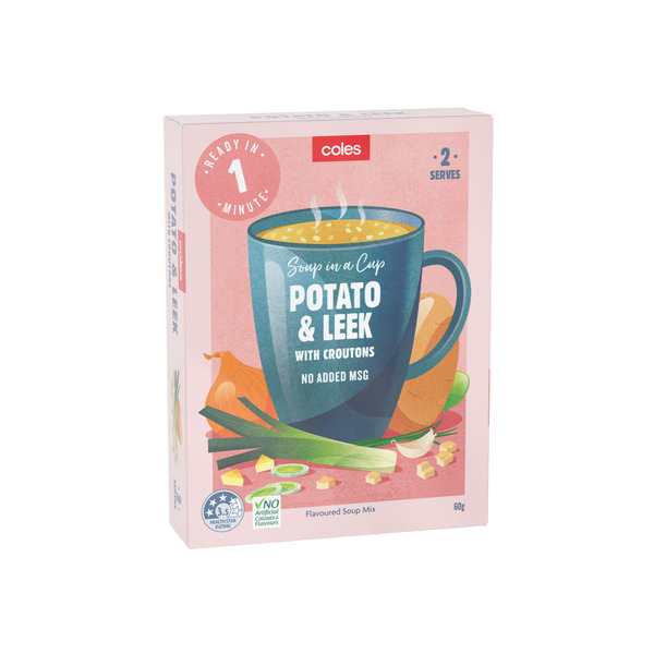 Coles Potato & Leek With Croutons Soup Serves 2 | 60g