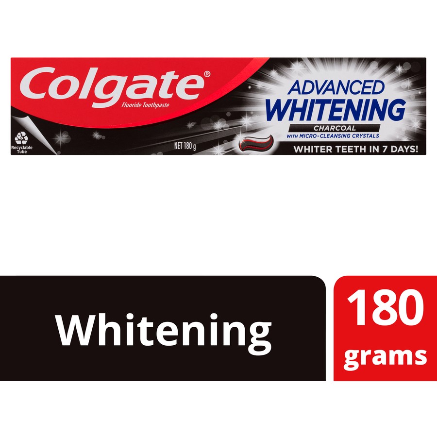 Colgate Advanced Whitening Charcoal Toothpaste with Micro-Cleansing Crystals 180g