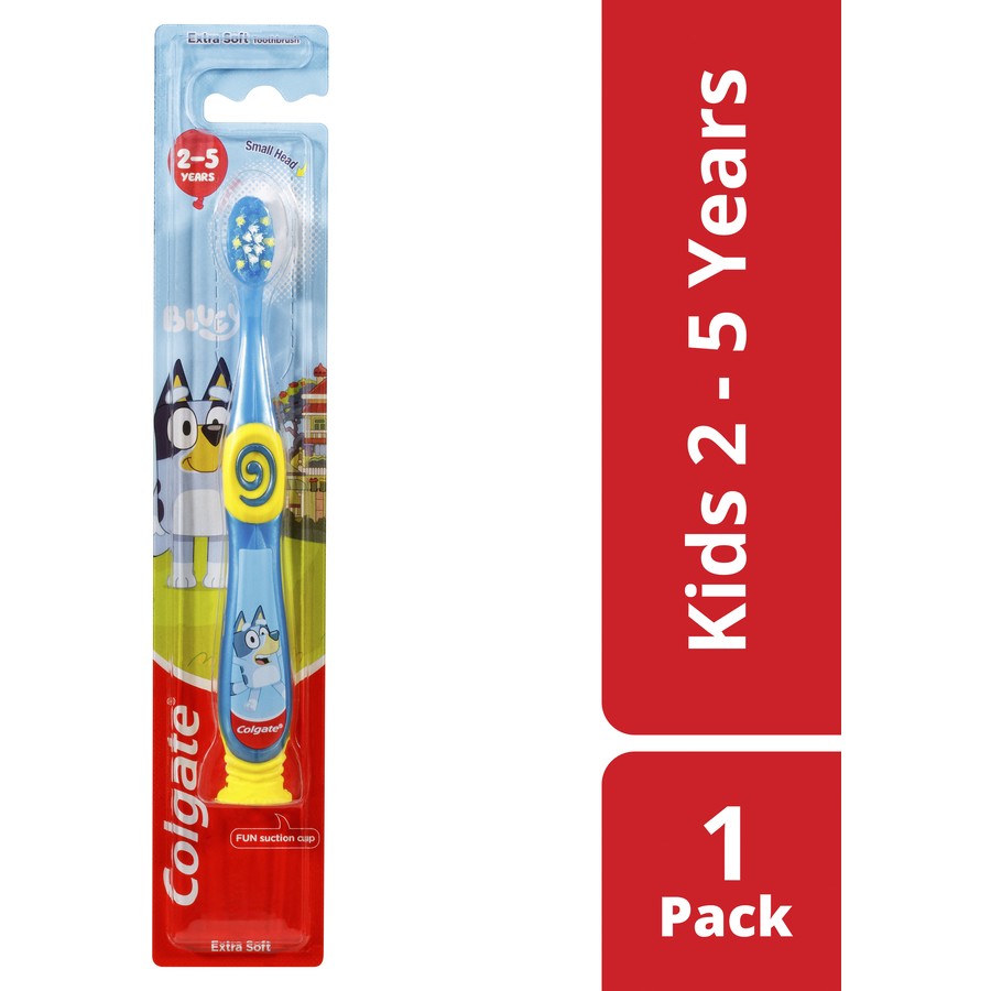 Colgate Kids Junior Bluey Manual Toothbrush for Children 2-5 Years 1 Pack - Extra Soft Bristles