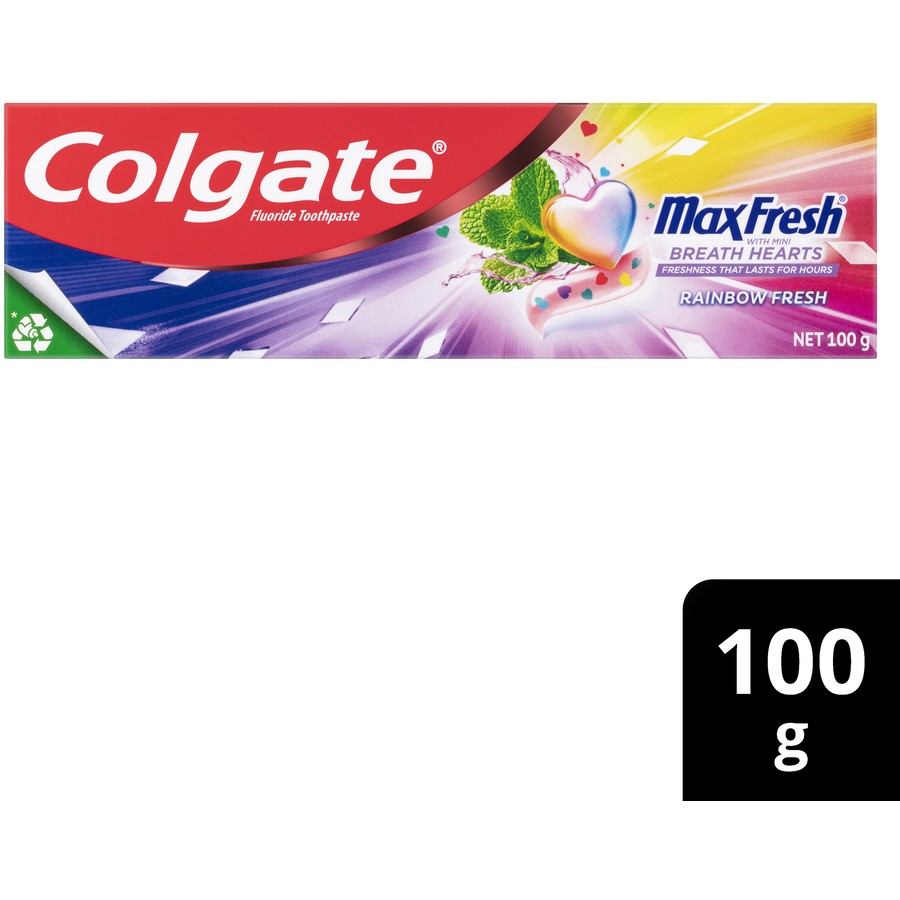 Colgate Max Fresh Toothpaste Rainbow Fresh With Mini Breath Hearts 100g