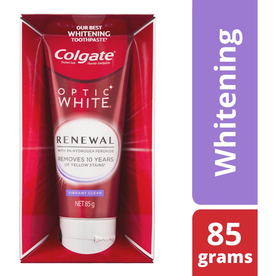 Colgate Optic White Renewal Teeth Whitening Toothpaste 85g - Vibrant Clean