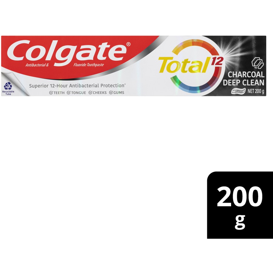 Colgate Total Charcoal Deep Clean Antibacterial Toothpaste 200g