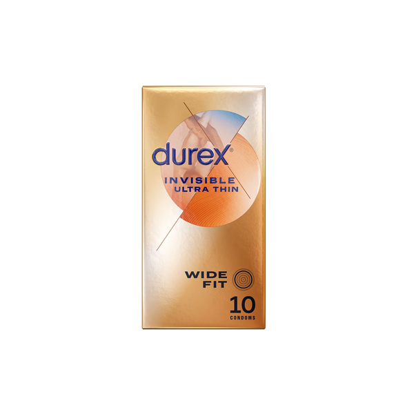 Durex Invisible Ultra Thin Wide Fit Condoms 10 Pack