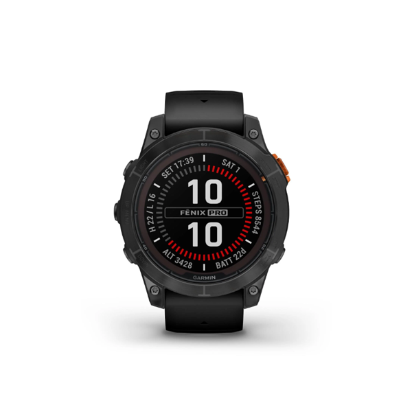 Garmin fenix® 7 Pro Solar Edition Slate Grey Stainless Steel with Black Band