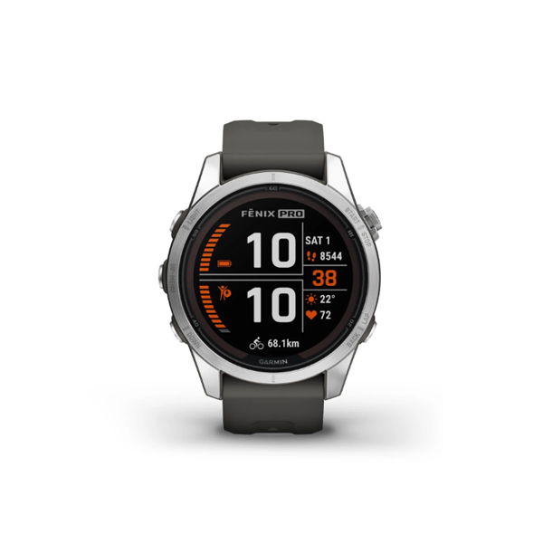 Garmin fenix® 7S Pro Solar Edition Stainless Steel with Graphite Band