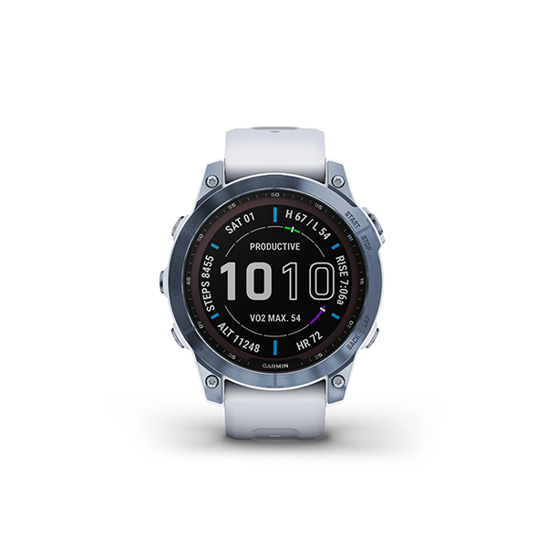 Garmin fenix® 7 Sapphire Solar Sports Watch (Mineral Blue/Whitestone)
