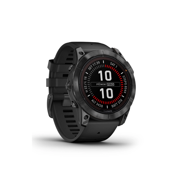 Garmin fenix® 7X Pro Solar Edition Slate Grey Stainless Steel with Black Band