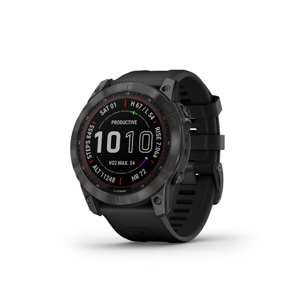 Garmin fenix® 7X Sapphire Solar Sports Watch (Carbon Grey/Black)