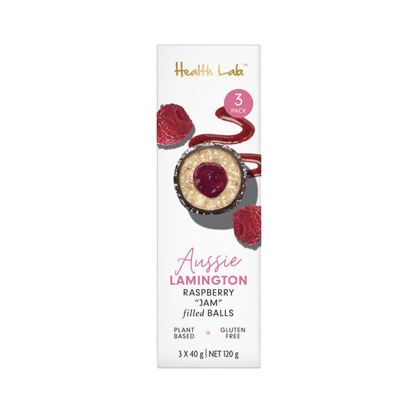 Health Lab Gluten Free Lamington Raspberry Jam Filled Balls | 120g