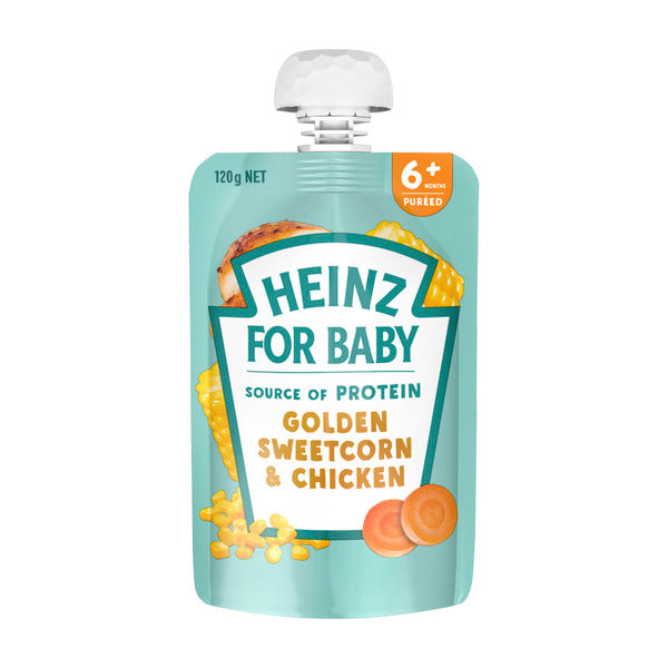 Heinz Golden Sweetcorn & Chicken 6+ Month Pouch | 120g x 2 Pack