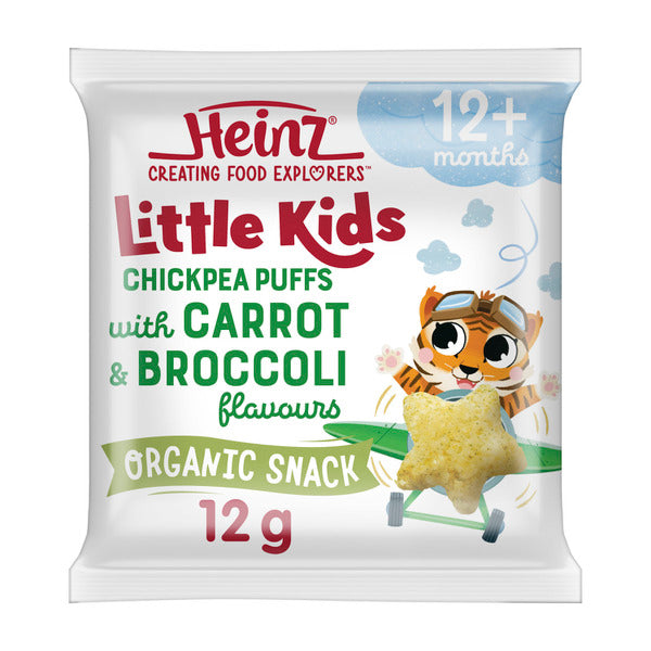 Heinz Little Kids Chickpea Puffs With Carrot & Broccoli Snack | 12g x 2 Pack