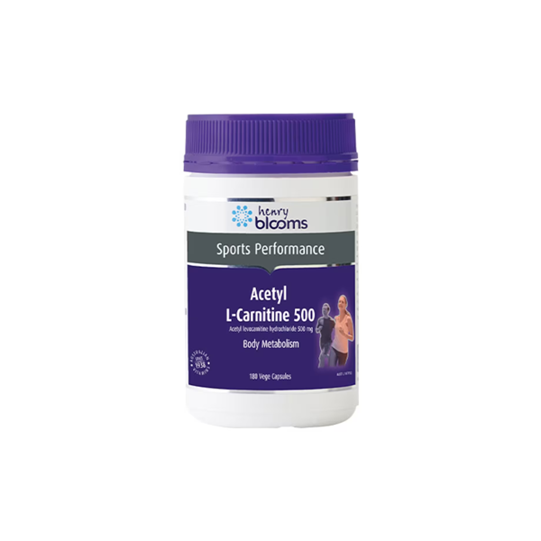 Henry Blooms Acetyl L-Carnitine 500 180 Vegetarian Capsules
