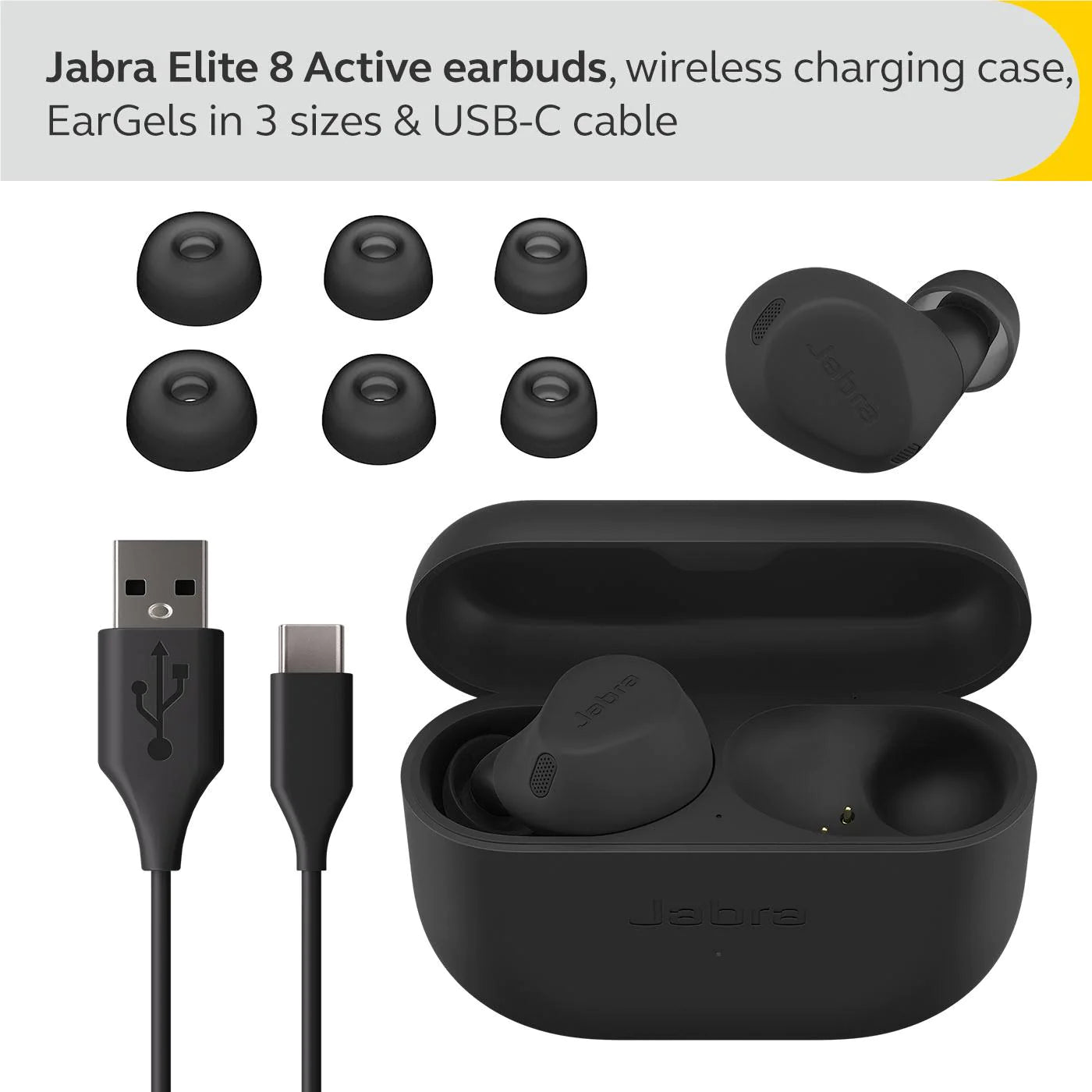 Jabra Elite 8 Active ANC True Wireless In-Ear Headphones (Black)