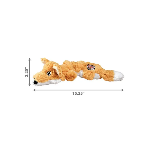 KONG Scrunch Knots Fox Dog Toy Orange Medium-Large