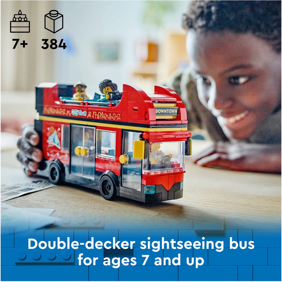 LEGO City Red Double-Decker Sightseeing Bus Toy 60407