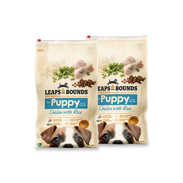 Leaps & Bounds Chicken & Rice Puppy Food 15kgx2