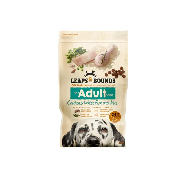 Leaps & Bounds Chicken & White Fish with Rice Adult Dog Food