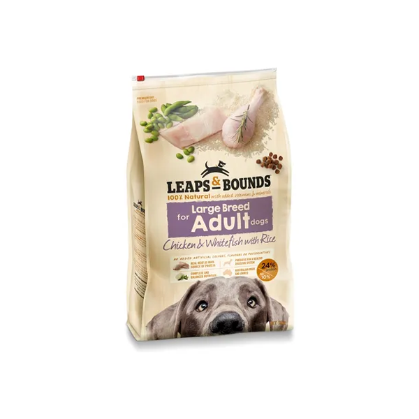 Leaps & Bounds Chicken & Whitefish Large Breed Adult Dog Food 15Kg