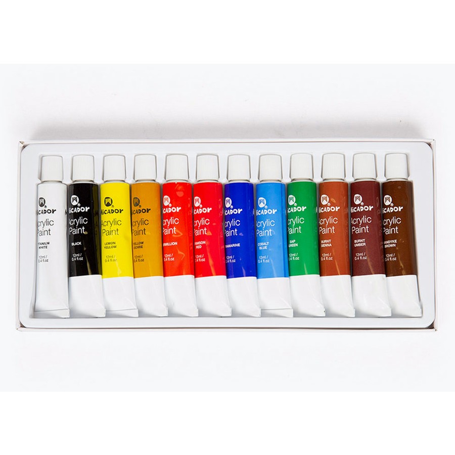 Micador Acrylic Paint Set 12 Pack