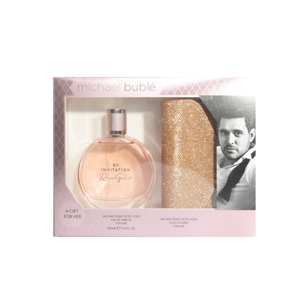 Michael Buble By Invitation Rose Gold Eau De Parfum 100ml 2 Piece Set