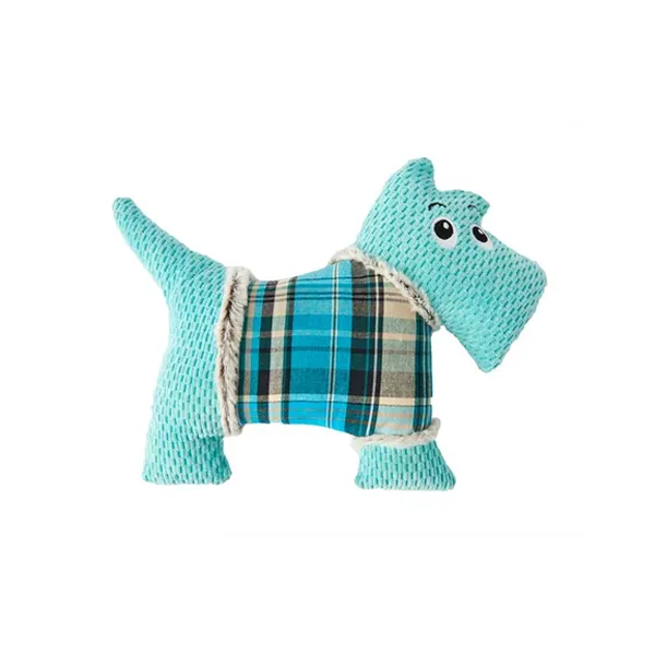 Mix Or Match 20 Plaid Doggy Dog Toy Blue 28cm