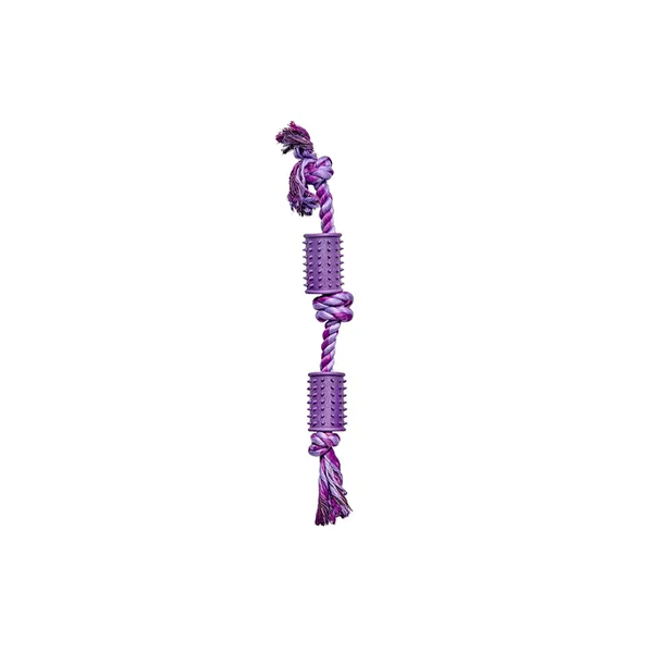 Mix or Match 20 3 Knot Rope With TPR Dog Toy Purple