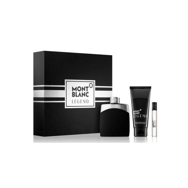 Mont Blanc Legend Eau De Toilette 100ml Plus Aftershave Balm & Travel Spray 3 Piece Set