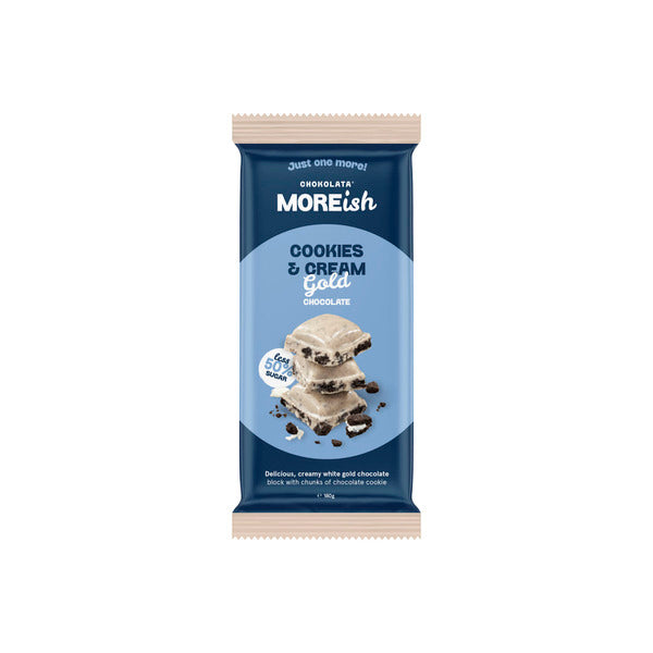 Moreish Cookies and Cream Gold Chocolate | 180g