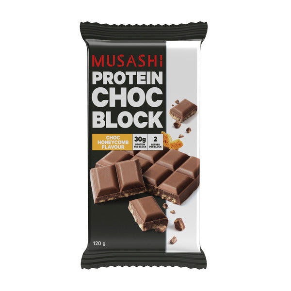 Musashi Protein Choc Block Choc Honeycomb | 120g