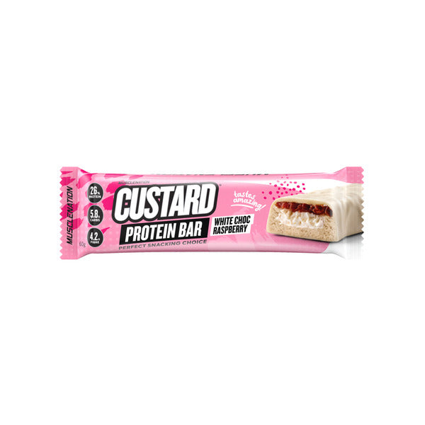 Muscle Nation Custard Bar White Choc Raspberry | 60g
