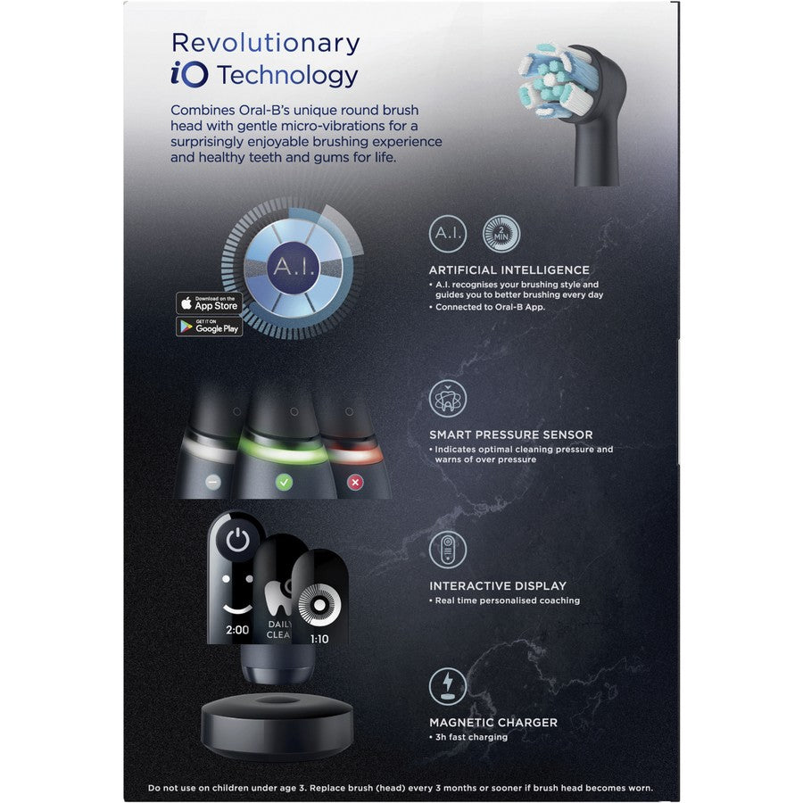 Oral-B iO 7 Series Black Rechargeable Toothbrush with Travel Case