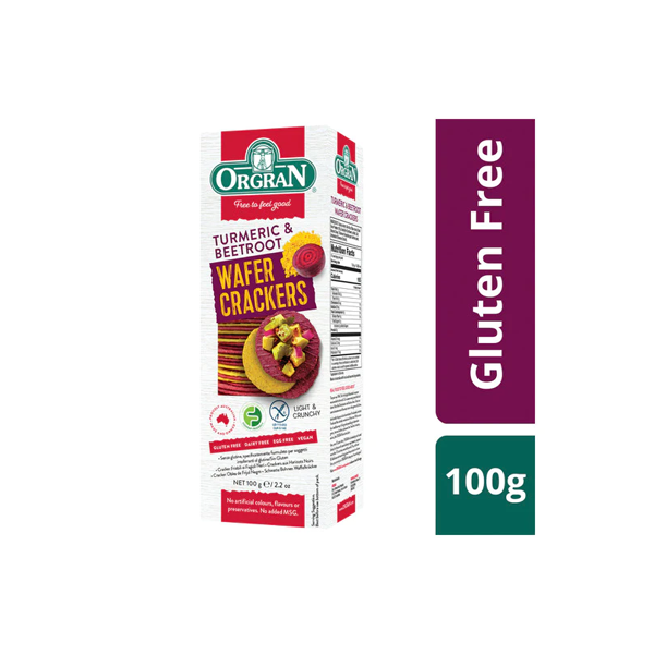 Orgran Tumeric & Beetroot Wafer Crackers | 100g